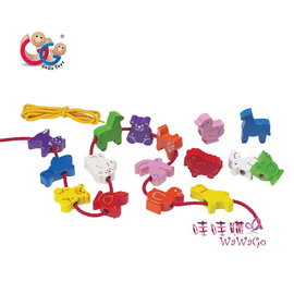 娃娃國★台灣GoGoToys 積木系列-造型穿線組-動物．感覺統合．3歲以上．手眼協調
