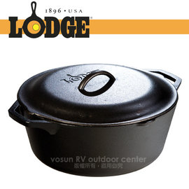【美國 Lodge】Dutch Oven 7Qt 美國製 12吋鑄鐵鍋.鑄鐵燉鍋.湯鍋.烤鍋.荷蘭鍋/免開鍋.汲水蓋_L10DOL3