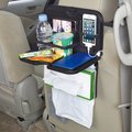 車資樂㊣汽車用品【W796】日本 SEIWA 多功能後座餐盤飲料面紙盒架 智慧型手機架(可放2支)