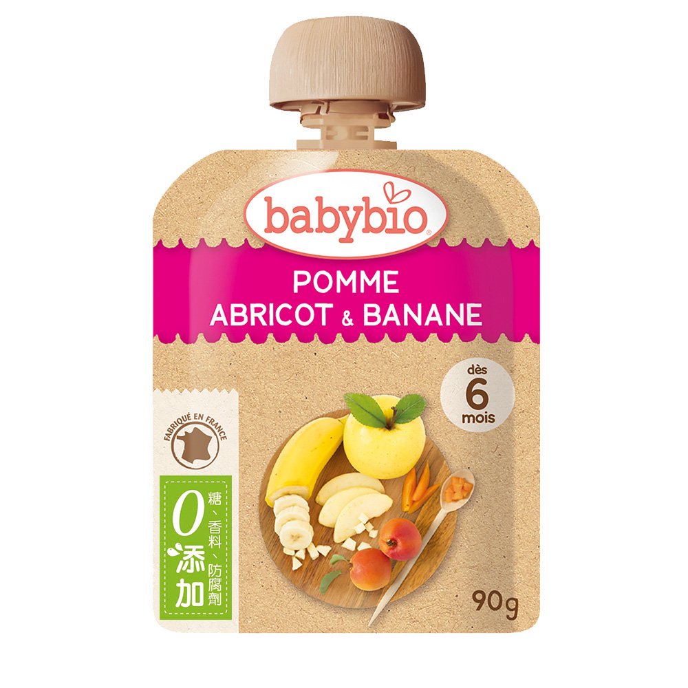 寶寶果泥 寶寶副食品 法國Babybio 生機香蕉杏桃纖果泥