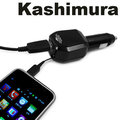 車資樂㊣汽車用品【AJ-327】日本Kashimura 點煙器USB+microUSB雙頭充電器