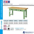 【興富】【天鋼Tanko】WAT-5203F-重量型工作桌 高800x寬1500x深750 (耐磨桌板F)/個(附鎖)橫式三屜耐衝擊/耐磨/不鏽鋼/原木