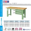 【興富】【天鋼Tanko】WAS-64022F-吊櫃型 重量型工作桌 高800x寬1800x深750 (耐磨桌板F)/個耐衝擊/耐磨/不鏽鋼/原木