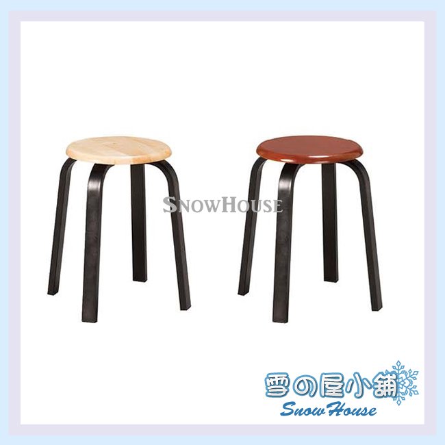 雪之屋 烤黑扁管椅 原木 造型椅 餐椅 板凳 X607-08/09