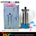 【LINOX】進口 高硼矽玻璃 系列耐熱花茶壺1200ml(附不鏽鋼濾杯) 可直火加熱