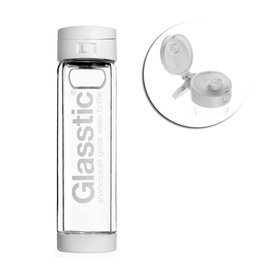 【送濾茶隔】Glasstic │ 安全防護玻璃水瓶 經典大LO款(白) 470 ml