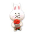 日本正版 LINE娃娃吊飾 兔兔送花 《 掛包包/掛鑰匙 隨處掛都好看 》★ 超可愛 ★
