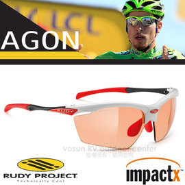 【義大利 Rudy Project】Agon ImpactX 專業防爆變色運動眼鏡.太陽眼鏡.自行車風鏡/100％抗紫外線/SP298469-FFF2 白框+變色紅片