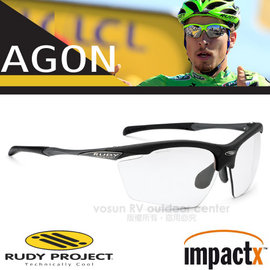 【義大利 Rudy Project】Agon ImpactX 專業防爆變色運動眼鏡.太陽眼鏡.自行車風鏡/100％抗紫外線/SP298106 磨砂黑框+透明變色片