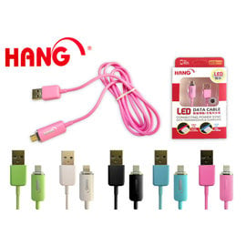 HANG Micro V8 USB 耐拉 LED 發光傳輸線 避免過充 彩色傳輸線 USB 2.0 數據線/充電線/圓線/資料/SAMSUNG/HTC/NOKIA/MOTO/LG/富可視/鴻海