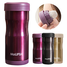 MoliFun魔力坊 不鏽鋼雙層高真空附專利濾網保溫杯瓶350ml-典雅紫(MF0350V)