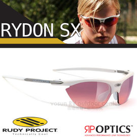 【義大利 Rudy Project】RYDON SX 專業抗紫外線鍍銀運動眼鏡.太陽眼鏡.自行車風鏡/女性.小臉型款/SN947124D 珍珠白框+粉紅漸層鍍膜片