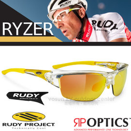 【義大利 Rudy Project】RYZER - RP OPTICS 專業抗紫外線鍍銀運動眼鏡.太陽眼鏡.自行車風鏡/UV400防護/SP194096 透明框+橘色鍍銀片
