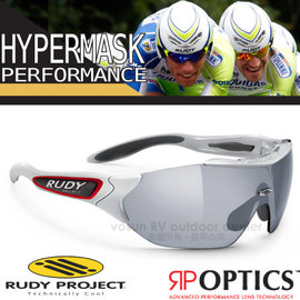 【義大利 Rudy Project】Hypermask Performance-RP OPTICS 專業抗紫外線鍍銀運動眼鏡.太陽眼鏡.自行車風鏡/SP220911 亮銀框+黑色鍍銀片