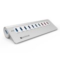 ::bonJOIE:: 美國進口 Satechi Premium 10 Port Aluminum USB 3.0 Hub 鋁合金材質 十孔 集線器 (銀白款)(內含 3 個 USB 充電埠) 10-Port