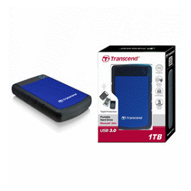 創見USB 3.0,2.5吋1TB,軍規防震(3層抗震系統)藍 硬碟 TS1TSJ25H3B