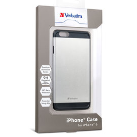Verbatim 威寶 iPhone 6 4.7吋 鋁合金手機保護殼★附贈9H鋼化玻璃螢幕保護貼★-銀色x1
