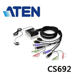 ATEN 宏正 CS-692 2埠USB HD音訊 視訊KVM 多電腦切換器 CS692