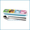 廚房【asdfkitty】POLI救援小英雄波力多人版餐具組-不鏽鋼湯匙筷子附餐具盒-韓國製