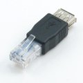 水晶頭RJ45 - USB A母座 USB轉接頭適合USB設備 轉成 網路CAT5線 延長傳輸距離