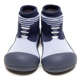 韓國 Attipas 快樂腳襪型學步鞋-英倫紳士藍