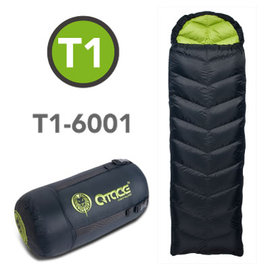 QTACE-T1-600g-黑綠 羽絨睡袋/露營/登山/背包客