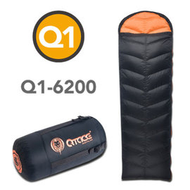 QTACE-Q1-620g-黑橘 羽絨睡袋/露營/登山/背包客