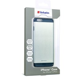 Verbatim 威寶 iPhone 6 Plus 5.5吋 鋁合金手機保護殼(附贈9H鋼化玻璃螢幕保護貼)-銀色x1