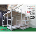 【空間特工】日式白色雙人架高床組｜免螺絲角鋼架｜7x5x5尺｜高低床 雙人床 高腳床 衣櫃床