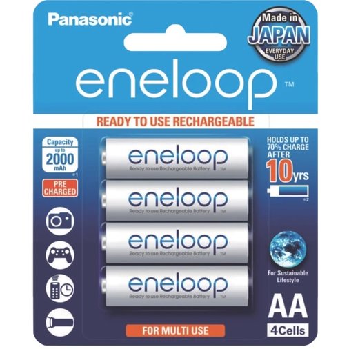日本製 Panasonic 國際牌 eneloop 3號AA 可充2100次, 低自放電電池, 8入裝送電池盒x2