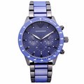 ARMANI 爵士舞步時尚優質陶瓷腕錶-黑+藍-AR70001