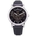 ARMANI 老鷹展翅鏤空造型時尚機械腕錶-銀殼黑面-AR60040