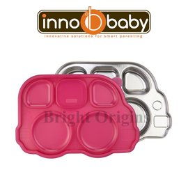 Innobaby 不銹鋼兒童餐具 巴士餐盤 Din Din SMART™ (粉色)