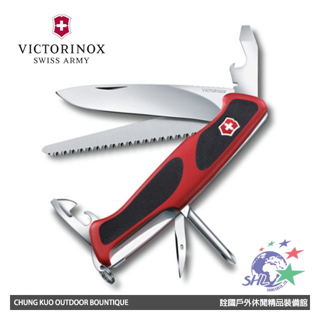 【詮國】瑞士VICTORINOX維氏瑞士刀 - RangerGrip 56 紅黑防滑12用瑞士刀 - 0.9663.C(VN145)