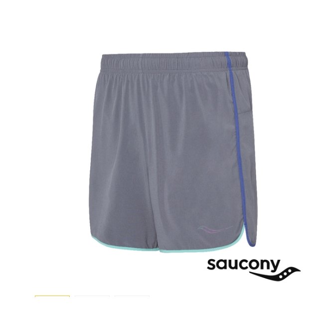 Saucony 索康尼 男款 DASH 5吋 SHORT 短跑競速短褲 炭灰色 黑色 -SCSAM800286