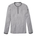 美國百分百【全新真品】Calvin Klein 上衣 CK 長袖 T恤 T-shirt 淺灰 條紋 亨利領 男 E773