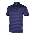 美國百分百【全新真品】Ralph Lauren 純棉 polo衫 RL 短袖 golf 高爾夫 大馬 條紋 深藍 S E776