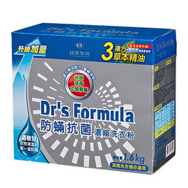 【 台塑生醫Dr's Formula複方升級-防蹣抗菌濃縮洗衣粉1.6kg】x3