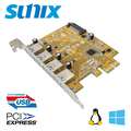 SUNIX PCIe 4埠 超高速USB3.0擴充卡 (USB4300NS)