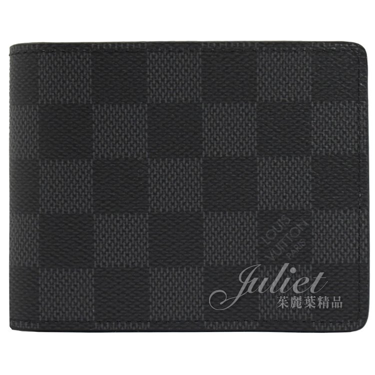 Juliet茱麗葉精品 Louis Vuitton LV N63261 黑棋盤格紋多卡雙折短夾 現金價$14,800
