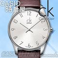 CASIO 時計屋 瑞士 CK男錶 K4D211G6 數字刻 大錶徑 皮革錶帶 男錶 全新 保固 附發票
