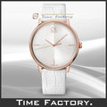 【時間工廠】全新原廠正品 CK Calvin Klein 白x玫瑰金 簡約時尚皮帶腕錶 K2Y2X6K6