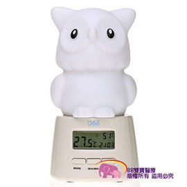 寶兒樂-七彩夜燈溫濕度計顯示器(超Q貓頭鷹)