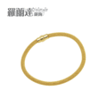 【羅蘭達銀飾】【磁性扣系列。粗版】925純銀黃金（電鍍）單圈手環