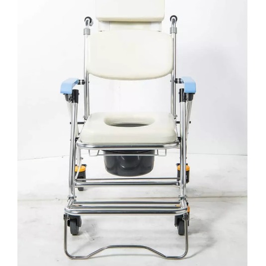 便浴椅 均佳 JCS-207鋁合金可調洗便器椅[附輪+靠頭|