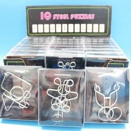 小白鐵智力環扣 智力鐵環 (小黑盒/一套)一套12款入(促40) 智力扣 IQ魔術道具 益智遊戲 -AA5381