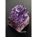 頂級冰種紫水晶精雕神龍抱珠廟章《半手工噴砂》2.5吋，高約11.5公分，單章。傳家手工印章
