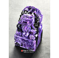 頂級紫龍晶精雕神龍盤珠廟章《半手工噴砂》1.5吋，高約9公分，單章。傳家手工印章