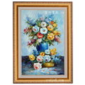 (中幅)牡丹花瓶花/油畫-Ap15(羅丹畫廊)含框81X111公分(100％手繪)