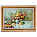 (中幅)牡丹花瓶花/油畫-Ap21(羅丹畫廊)含框81X111公分(100％手繪)